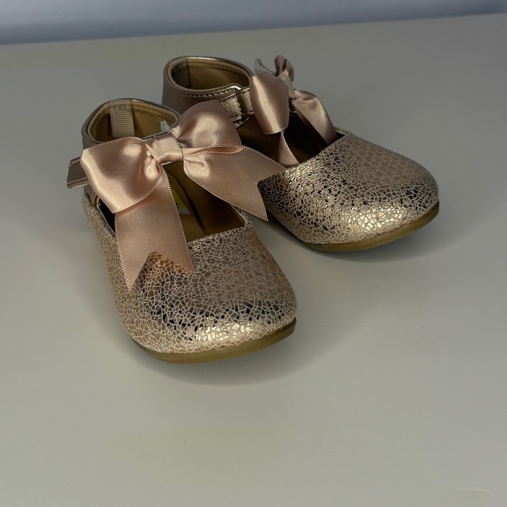 GIRLS' BABY DEER - Rose Gold Flats - Size 7